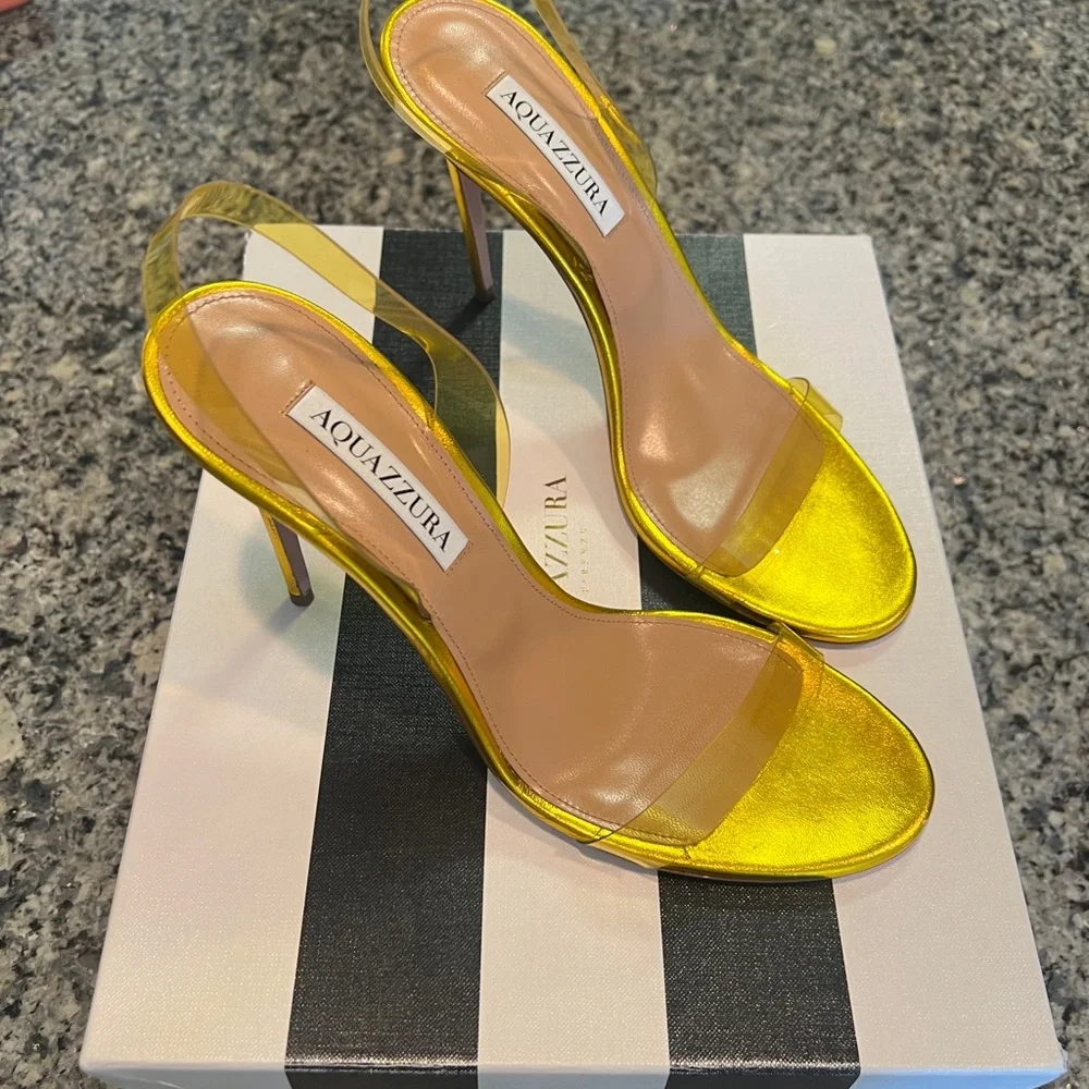 Aquazzura Gold and Yellow Heels - Picture 10 of 12